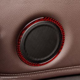 Carbon Fibre Car Door Stereo Speaker Decoration Cover Trim For BMW X1 F48 2016-2019 Interior Audio Speakers Circles Stickers