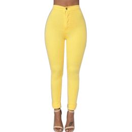 Women Trousers Jeans High Waist Stretch Slim Denim Pencil Pants Sexy Lady Plus Size Skinny Pants S-3XL