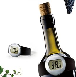 Electronic Bottle Thermometer LCD Red Wine Bottle Thermometer Digital Wine Automatical Watch Temperature Meter Wine Tools