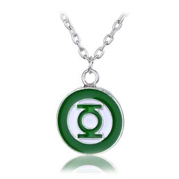 The Green Lantern Symbol Logo Badge Silver Pendant Necklace