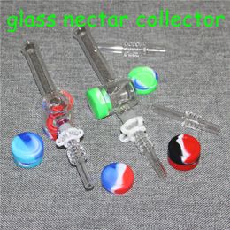 7.5 inches Hookahs nectar dab straws glass smoking pipe mini bong for Oil Rigs nectar straw pipes