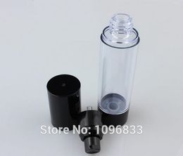 15ML 30ML 50ML Black Airless Bottle with Lotion Pump, Cosmetic Serum Lotion Gel Packing Bottle, Plastic Vacumm Bottle, 20pcs/Lot