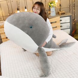 Big Animal Whale Plush Toy Cartoon Dolphin Doll Blue Whale Pillow for Children Girl Gift Decoration 59inch 150cm DY50717