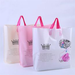 Plastic Shopping Bags with Handle 33*25*6cm Garment/Clothes Storage Bag Party Supplies Bag Wedding Gift Package Bags