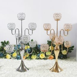 New Crystal Candelabras Height 7-Arms Candle Holders Pendants 75CM Wedding Centrepieces Luxury Candlestick Home Party Decoration senyu0378