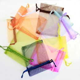 15*20cm mesh Organza Bags Jewelry Gift Pouch Wedding Party Xmas Gift candy drawstring bags package bags necklace earring Jewelry Pouches