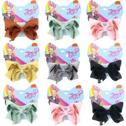 5'' Jojo Bows/Jojo Siwa Large Hair Bows for Girls Hair Clips Handmade Solid Velvet Hairgrips Party Kids Hair Accessories