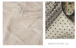 ivory 160cm wide 3yards/lot polka dot mesh soft gauze tulle net fabric for blouse mosquito net curtain dress skirt veil tutu