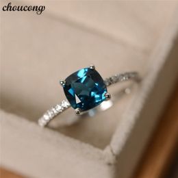 choucong 4 Colours Simple Promise ring Crystal Zircon Cz 925 silver Anniversary Wedding Band Rings for women Party Finger Jewellery