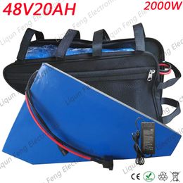 Free Customs Duty 48V 2000W Triangle Lithium Battery 48V 20AH E-Bike Battery 48 V 20AH Electric Bike Battery with 50A BMS 54.6V 2A Charger