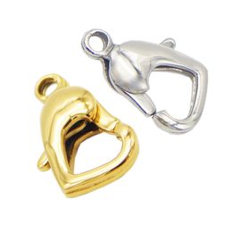 8*15MM 316L Stainless Steel Lobster Clasp Heart Chain Buckle For Necklace Bracelet Anklet Connector Diy Jewellery Finding Accessory