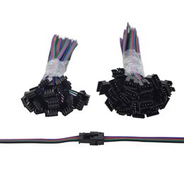 100Pairs 4 Pin JST Male Female Connecter Cable Wire For WS2801 LPD8806 or 3528 5050 RGB Strip light