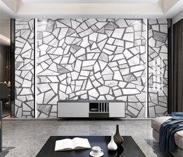3d Wallpaper Nordic minimalist cement brick ceramic tile terrazzo floor tile wall wallpaper