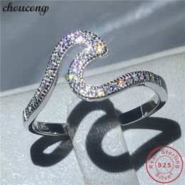 choucong Popular Fine Real Soild 925 sterling Silver ring Diamond Engagement Wedding Band Rings For Women men Bijoux