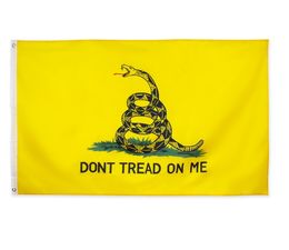 Gadsden Flag Snake Flag Tea Party Banner Dont Tread On Me Flag 3x5 FT Polyester Rattle with Grommets Double Stitched