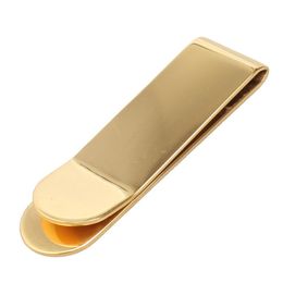 high quality plain simple elegant business style titanium stainless steel money clip gold black silver 3 Colours