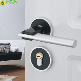 Space Aluminium Door Lock Indoor Lock Concise Lock Bedroom Black silver Wooden Doors