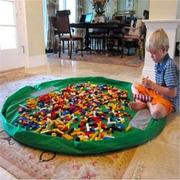 1.5m Kids Play Mat Toys Storage Bags Boxes Organiser Foldable Round Playing Mat Blanket Rugs Portable Waterproof Beach Travel Pouch Pockets