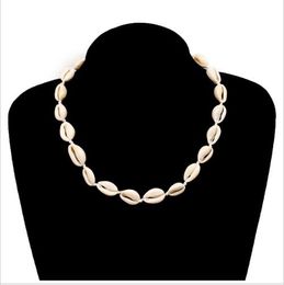 Nightclub Party Sea Shell Collar Choker Necklace Shellhard Boho Black Rope Seashell Pendant Necklaces Summer Beach for Women Men Jewellery