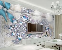 Custom Any Size 3d Wallpaper Modern Simple Jewellery Flowers Indoor Porch Background Wall Decoration Mural Wallpaper