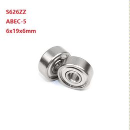 50pcs/lot Free shipping S626ZZ S626 ZZ 6*19*6mm Stainless steel Ball bearing Mini Stainless steel Deep Groove Ball Bearings 6x19x6mm