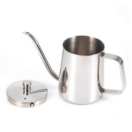 350ml/600ml Coffee Tea Pot 304 Stainless Steel Long Narrow Gooseneck Spout Kettle Hand Drip Kettle Pour Over Coffee with Lid