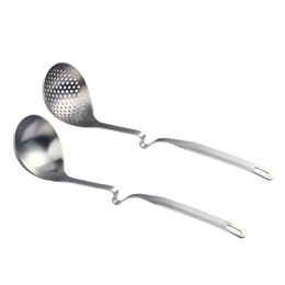 Stainless Steel Serving Soup Long Handle Portable Utensil Flatware Spoon Ladle Colander for Cooking Hotpot ZC0287