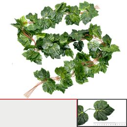 10pcs Lot Artificial Silk Grape Leaf Garland Faux Vine Ivy Indoor Outdoor Home Decor Wedding Flower Green Leaves Decoration1903