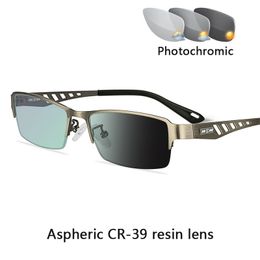 Men's Business Sun Transition Photochromic Reading Glasses Men Women Hyperopia diopters Presbyopia Glass +0.25 +1.0 +1.5 +2.0