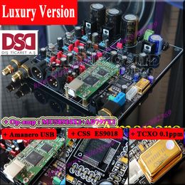 Freeshipping Luxury Version Assembled ES9018 + Amanero USB + MUS8920X2 AD797X2 Op-amp +TCOX 0.1PPM 4 Layer DAC decoder board