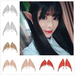 Colorful Hot Home Festive Mysterious Elf Ears fairy Cosplay Accessories Latex Soft Prosthetic False Ear Halloween Party Masks Cos Mask