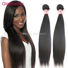 Glamorous Virgin Brazilian Hair 2 Bundles Peruvian Indian Malaysian Straight Hair Weaves 100g Double Wefted Unprocessed Human Hair