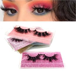 3D Mink Eyelashes 25 mm Wispy Fluffy Fake Lashes Makeup Big Volume Crisscross Reusable False Eyelashes Extensions