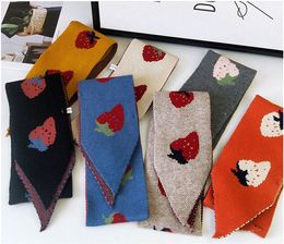 Strawberry scarf girl autumn winter long Korean couple knitting knitting scarf student warm scarf fruit pattern