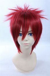 Cosplay Wigs Reborn! Enma Kozato Short Red Halloween Anime Hair for Boy Male