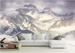 Custom 3d wallpaper for walls 3 d wall murals wallpaper Hd plateau snow mountain scenery background wall paper 3d wall decor