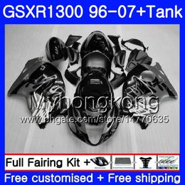 +Tank For SUZUKI GSXR1300 Hayabusa 96 97 98 99 2000 2001 Silver Black 333HM.222 GSX R1300 GSXR 1300 1996 1997 1998 1999 00 01 02 Fairings