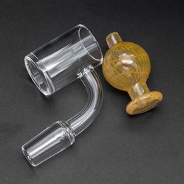 4mm bottom Quartz Banger with Colourful Carb Cap Smoking Accessories for Glass Water Pipe