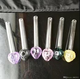 Colour strawberry head straw glass bongs accessories , Glass Smoking Pipes Colourful mini multi-colors Hand Pipes Best Spoon glass Pipes