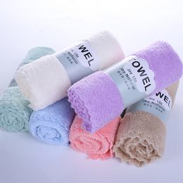 35 * 75cm 6 Colour pure colour face towel children's water uptake soft towel Outdoor Travel Portable Home Textiles T2I51114