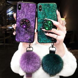 New fur ball holder phone case for Samsung S11E note10 protective cover S9 8plus J764 M20 A50S soft shell