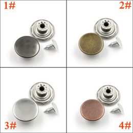 pattern sewing machine UK - 10sets 15mm Children Small General Brass Jeans buttons pure color