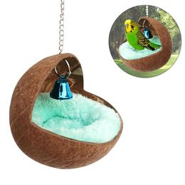 Small Pet House Hamster Guinea Pig Squirrel Dutch Pig Sleeping Nest Round Coconut Shell Parrot Bird Nests In Stock