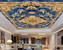 Wall Papers Home Decor Blue Marble Exquisite Flower Picture Living Room Bedroom Zenith Decoration Mural Wallpaper