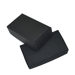 11.8x6.7x3cm Wedding Gift Box Decoration Black Craft Kraft Paper Package Boxes Handmade Candy Soap Paperboard Small Carton 50pcs/lot