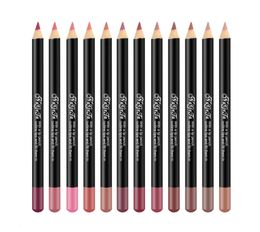 Fashion NAGETA Lip Liner pencil Set 12 Colours Matte lipliner Kit With Box Black Rod Lip Pencil 12 Pcs Waterproof Lips Makeup Set