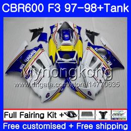 +Tank For HONDA CBR600FS CBR600RR CBR600 F3 1997 1998 Bodys 290HM.58 CBR 600 F3 FS CBR 600F3 97 98 Rothmans Blue hot CBR600F3 97 98 Fairing