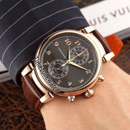IW393402 Lawrence Sports Foundation Limited Edition Quartz Chronograph Mens Watch Rose Gold Black Dial Brown Leather Timezonewatch E25a1