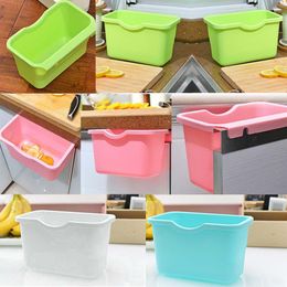 1pc Creative Plastic Storage Box Environmental Hanging Kitchen Cabinet Home Door Trash Rack Style Storage Garbage Boxs New@ST