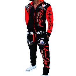 ZOGAA 2019 Brand Men Tracksuit 2 Piece Tops and Pants Mens Sweat Suits Set Letter Print Plus Size Jogger Sets for Men Clothing LY191202